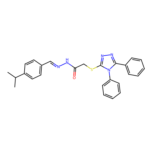 2-[(4,5-diphenyl-4H-1,2,4-triazol-3-yl)sulfanyl]-N'-{(E)-[4-(propan-2-yl)phenyl]methylidene}acetohydrazide structure