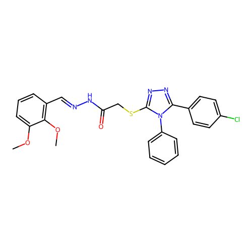 2-{[5-(4-chlorophenyl)-4-phenyl-4H-1,2,4-triazol-3-yl]sulfanyl}-N'-[(E)-(2,3-dimethoxyphenyl)methylidene]acetohydrazide structure