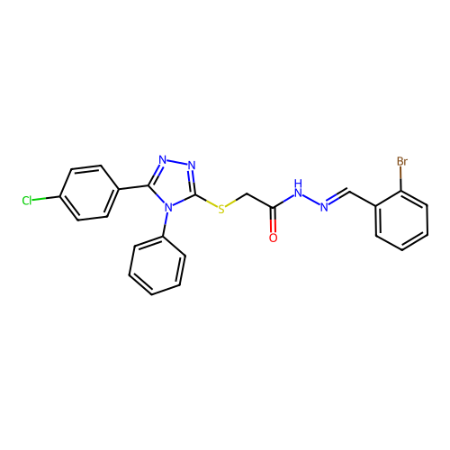 N'-[(E)-(2-bromophenyl)methylidene]-2-{[5-(4-chlorophenyl)-4-phenyl-4H-1,2,4-triazol-3-yl]sulfanyl}acetohydrazide structure