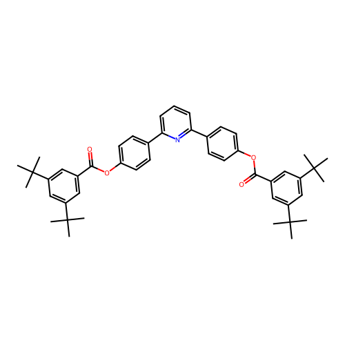 Pyridine-2,6-diylbis(4,1-phenylene) bis(3,5-di-tert-butylbenzoate) structure
