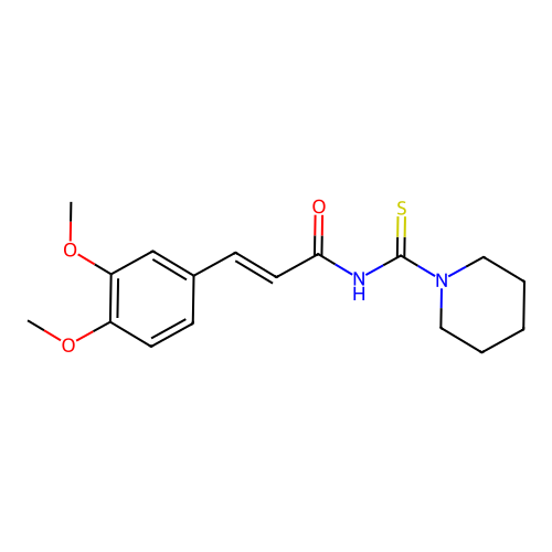 3-(3,4-Dimethoxy-phenyl)-N-(piperidine-1-carbothioyl)-acrylamide structure