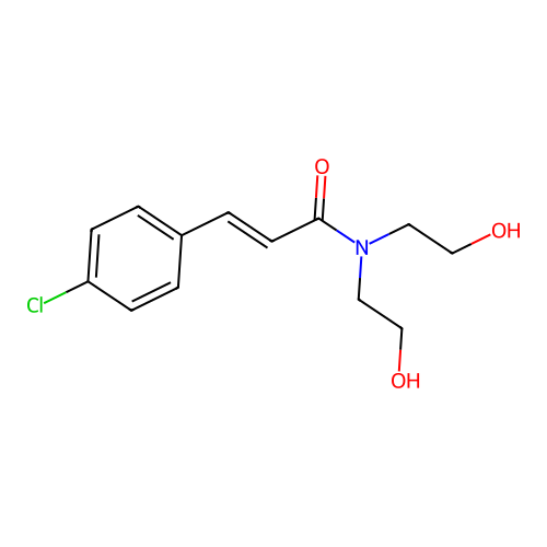 Cinnamamide, N,N-bis(2-hydroxyethyl)-4-chloro- structure