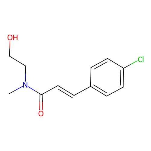 Cinnamamide, 4-chloro-N-(2-hydroxyethyl)-N-methyl- structure