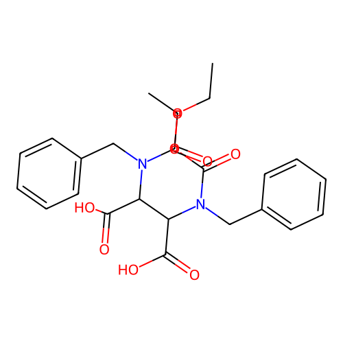 2,3-Bis[benzyl(ethoxycarbonyl)amino]butanedioic acid structure