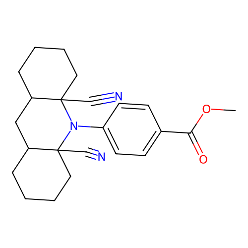 methyl 4-(4a,10a-dicyanododecahydroacridin-10(1H)-yl)benzoate structure