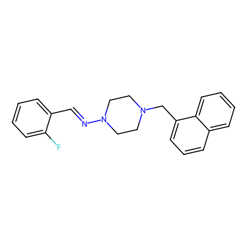 N-(2-Fluorobenzylidene)-4-(1-naphthylmethyl)-1-piperazinamine structure