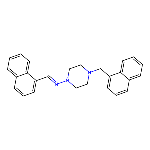 N-(1-Naphthylmethylene)-N-(4-(1-naphthylmethyl)-1-piperazinyl)amine structure