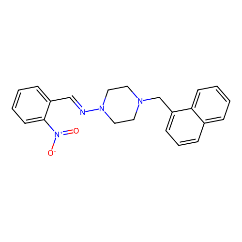 N-(4-(1-Naphthylmethyl)-1-piperazinyl)-N-(2-nitrobenzylidene)amine structure