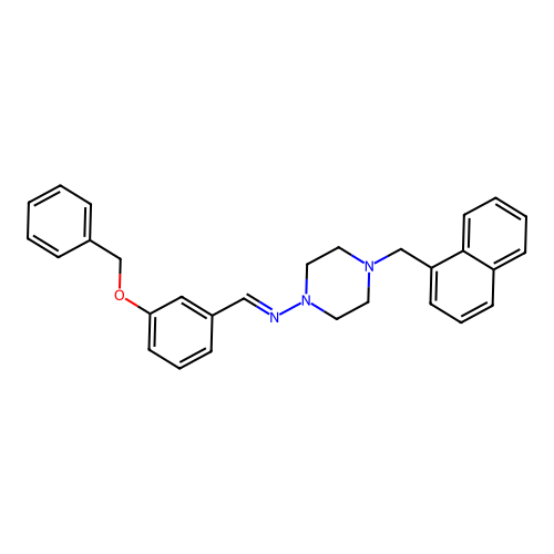 N-(3-(Benzyloxy)benzylidene)-4-(1-naphthylmethyl)-1-piperazinamine structure