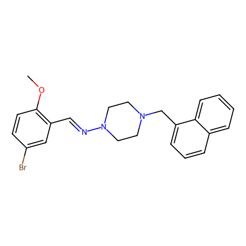 N-(5-Bromo-2-methoxybenzylidene)-4-(1-naphthylmethyl)-1-piperazinamine structure