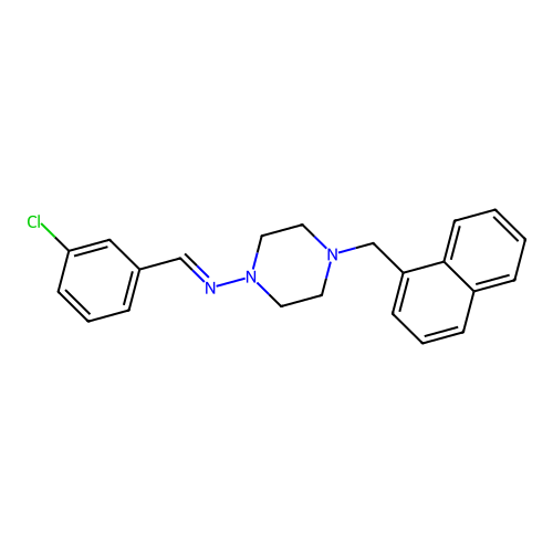 N-(3-Chlorobenzylidene)-4-(1-naphthylmethyl)-1-piperazinamine structure