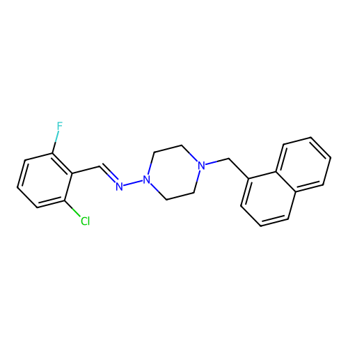 N-(2-Chloro-6-fluorobenzylidene)-4-(1-naphthylmethyl)-1-piperazinamine structure