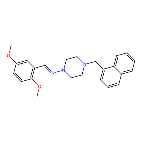 N-(2,5-Dimethoxybenzylidene)-4-(1-naphthylmethyl)-1-piperazinamine structure