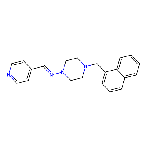 N-(4-(1-Naphthylmethyl)-1-piperazinyl)-N-(4-pyridinylmethylene)amine structure