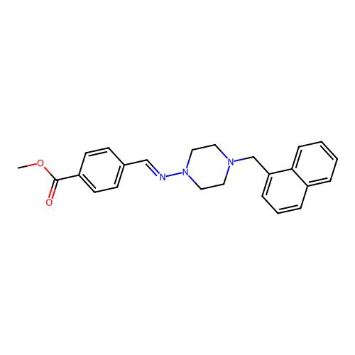 Methyl 4-(((4-(1-naphthylmethyl)-1-piperazinyl)imino)methyl)benzoate structure