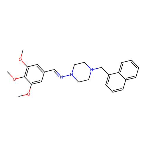 N-(4-(1-Naphthylmethyl)-1-piperazinyl)-N-(3,4,5-trimethoxybenzylidene)amine structure