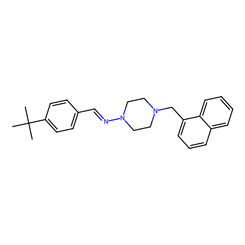 N-(4-Tert-butylbenzylidene)-4-(1-naphthylmethyl)-1-piperazinamine structure
