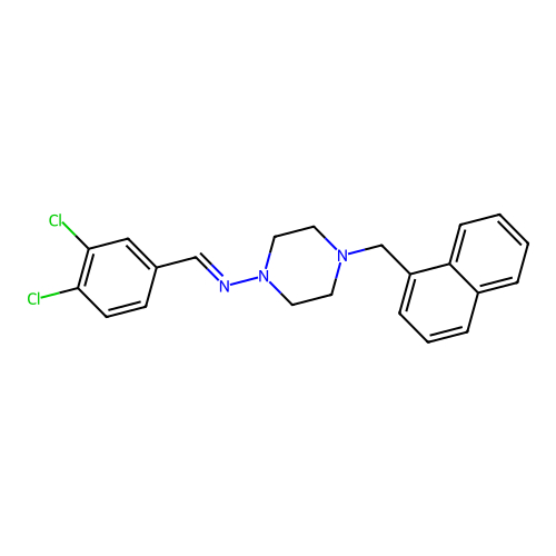 N-(3,4-Dichlorobenzylidene)-4-(1-naphthylmethyl)-1-piperazinamine structure