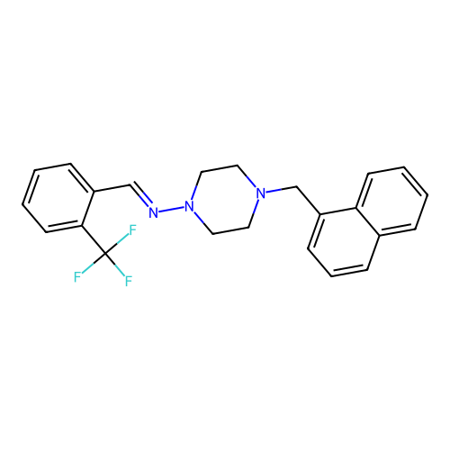 N-(4-(1-Naphthylmethyl)-1-piperazinyl)-N-(2-(trifluoromethyl)benzylidene)amine structure