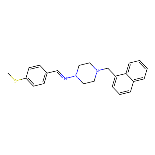 N-(4-(Methylthio)benzylidene)-4-(1-naphthylmethyl)-1-piperazinamine structure