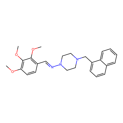 N-(4-(1-Naphthylmethyl)-1-piperazinyl)-N-(2,3,4-trimethoxybenzylidene)amine structure