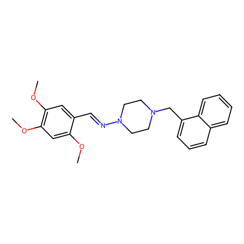 N-(4-(1-Naphthylmethyl)-1-piperazinyl)-N-(2,4,5-trimethoxybenzylidene)amine structure