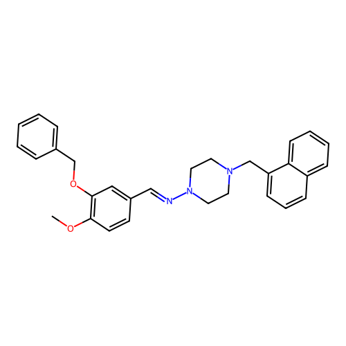 N-(3-(Benzyloxy)-4-methoxybenzylidene)-4-(1-naphthylmethyl)-1-piperazinamine structure