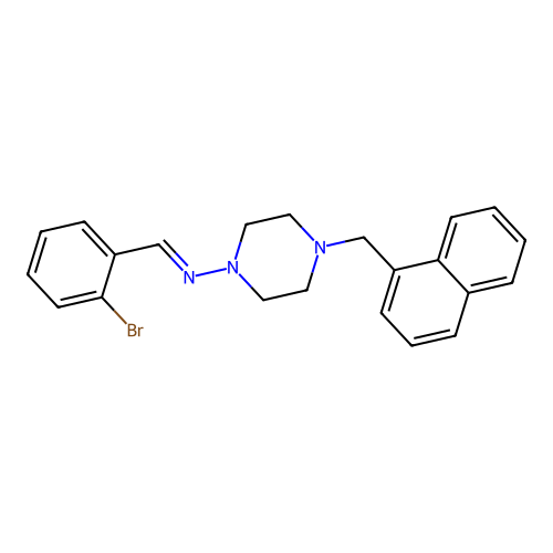 N-(2-Bromobenzylidene)-4-(1-naphthylmethyl)-1-piperazinamine structure