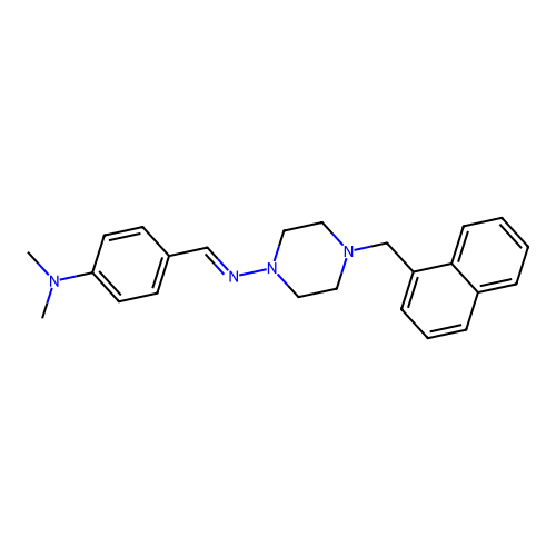 N-(4-(Dimethylamino)benzylidene)-4-(1-naphthylmethyl)-1-piperazinamine structure
