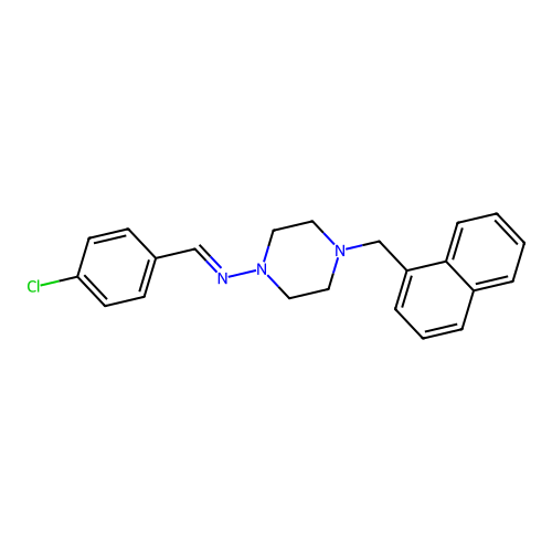 N-(4-Chlorobenzylidene)-4-(1-naphthylmethyl)-1-piperazinamine structure