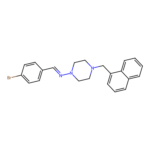 N-(4-Bromobenzylidene)-4-(1-naphthylmethyl)-1-piperazinamine structure