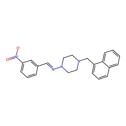 N-(4-(1-Naphthylmethyl)-1-piperazinyl)-N-(3-nitrobenzylidene)amine structure