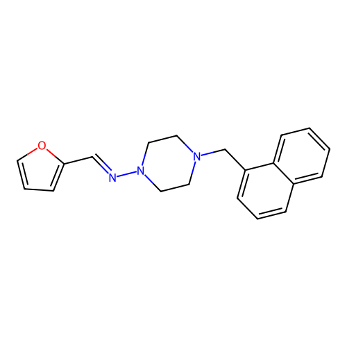 N-(2-furylmethylene)-4-(1-naphthylmethyl)-1-piperazinamine structure