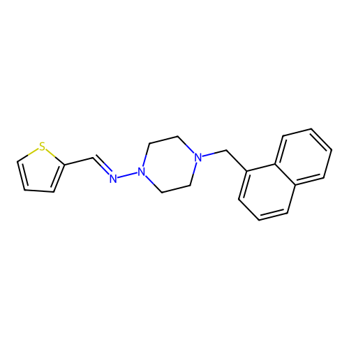 N-[4-(1-naphthylmethyl)-1-piperazinyl]-N-[(E)-2-thienylmethylidene]amine structure