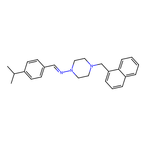 N-[(E)-(4-isopropylphenyl)methylidene]-4-(1-naphthylmethyl)-1-piperazinamine structure