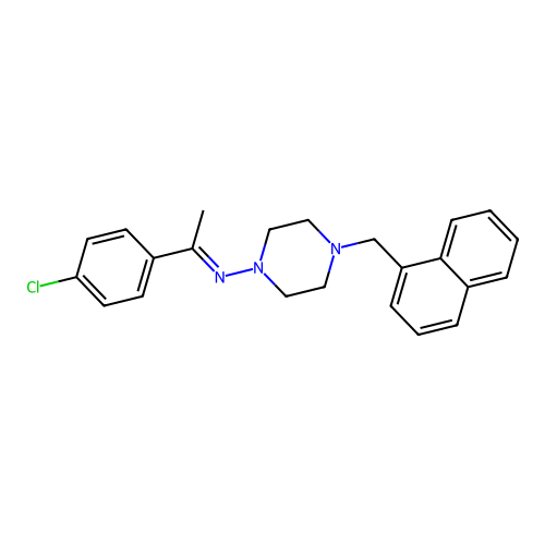 N-(1-(4-Chlorophenyl)ethylidene)-4-(1-naphthylmethyl)-1-piperazinamine structure