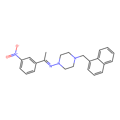 N-(4-(1-Naphthylmethyl)-1-piperazinyl)-N-(1-(3-nitrophenyl)ethylidene)amine structure