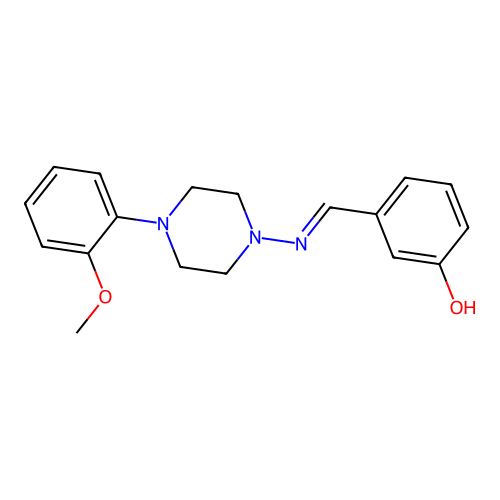 3-(((4-(2-Methoxyphenyl)-1-piperazinyl)imino)methyl)phenol structure