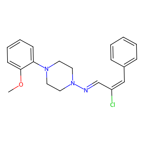 (2E)-2-Chloro-N-[4-(2-methoxyphenyl)piperazin-1-yl]-3-phenylprop-2-en-1-imine structure