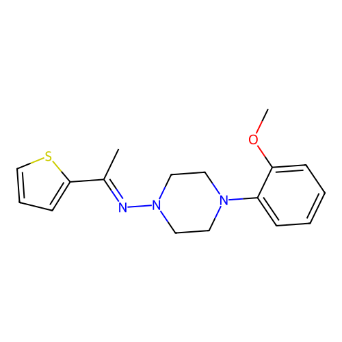 4-(2-methoxyphenyl)-N-[1-(2-thienyl)ethylidene]-1-piperazinamine structure