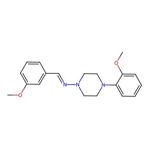 N-(3-methoxybenzylidene)-4-(2-methoxyphenyl)-1-piperazinamine structure