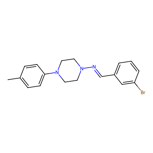 (E)-N-(3-bromobenzylidene)-4-(p-tolyl)piperazin-1-amine structure