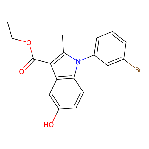 ethyl 1-(3-bromophenyl)-5-hydroxy-2-methyl-1H-indole-3-carboxylate structure