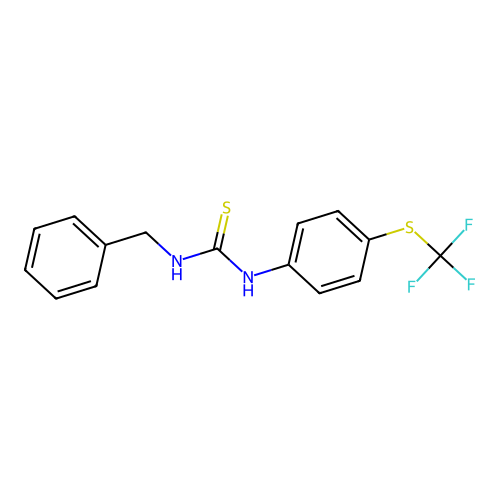 1-Benzyl-3-{4-[(trifluoromethyl)sulfanyl]phenyl}thiourea structure