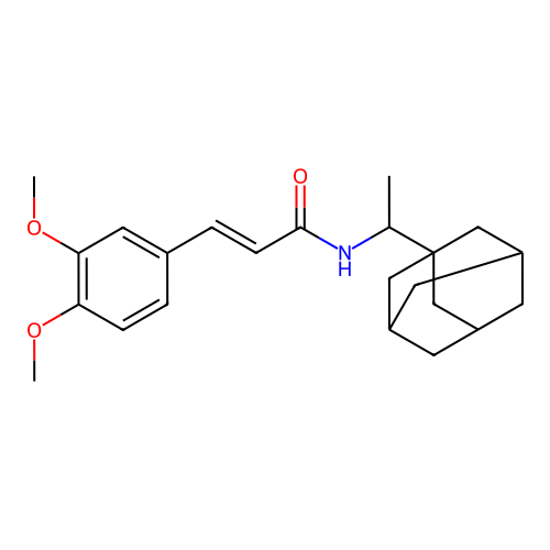 (E)-N-[1-(1-adamantyl)ethyl]-3-(3,4-dimethoxyphenyl)prop-2-enamide structure