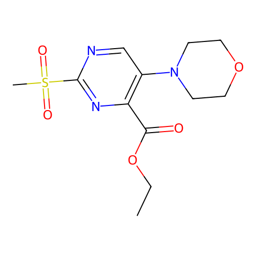 Ethyl 2-methylsulfonyl-5-morpholin-4-ylpyrimidine-4-carboxylate structure