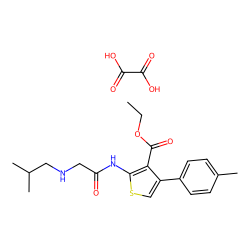 Ethyl 2-(2-(isobutylamino)acetamido)-4-(p-tolyl)thiophene-3-carboxylate oxalate structure