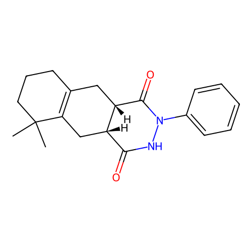 (4aR,10aS)-6,6-dimethyl-2-phenyl-2,3,4a,5,6,7,8,9,10,10a-decahydrobenzo[g]phthalazine-1,4-dione structure