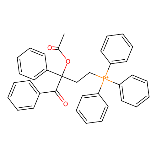 (3-Acetyloxy-4-oxo-3,4-diphenylbutyl)-triphenylphosphanium structure