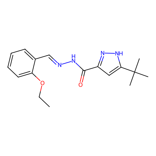 3-tert-butyl-N'-[(E)-(2-ethoxyphenyl)methylidene]-1H-pyrazole-5-carbohydrazide structure